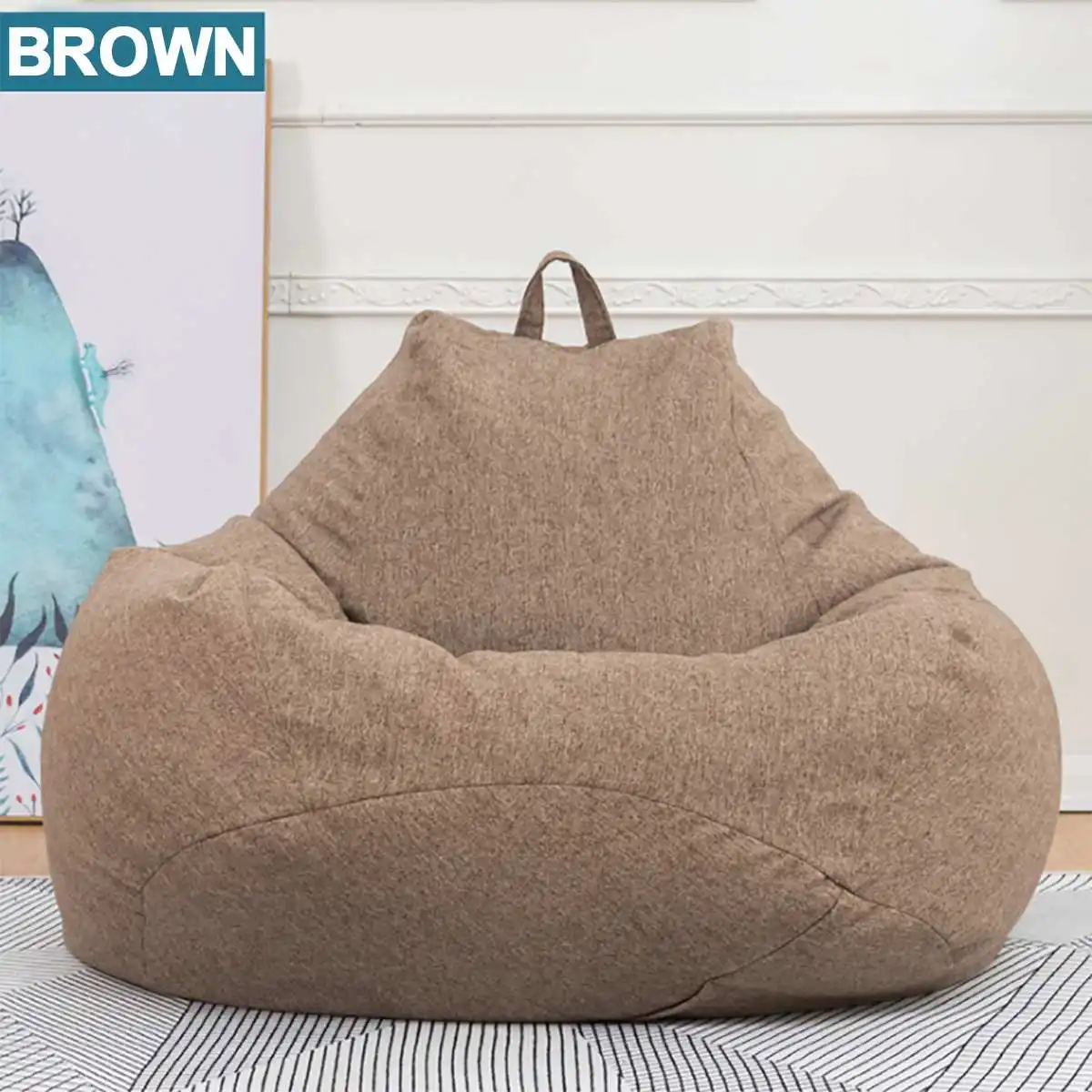 Большой маленький ленивый BeanBag чехлы для диванов стулья без наполнителя льняная ткань шезлонг кресло мешок пуф слоеного дивана татами гостиной