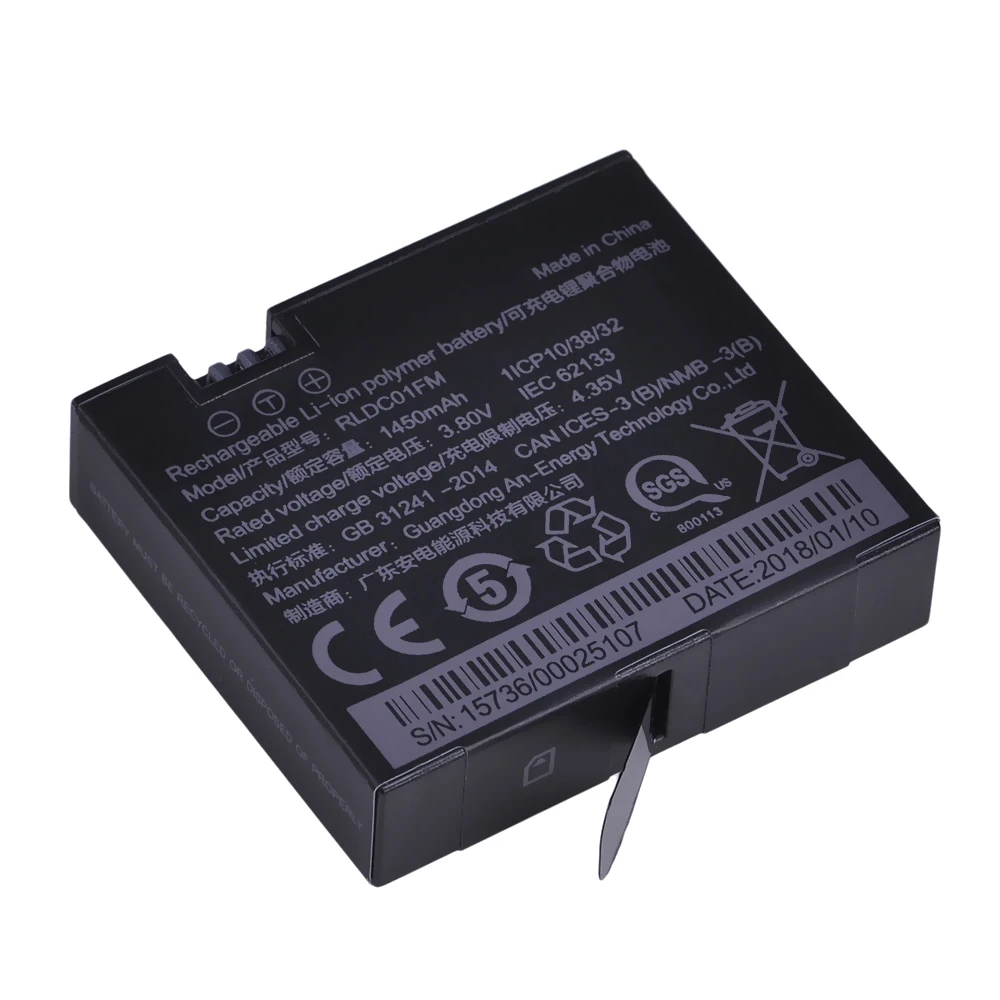 Фото Аккумулятор PowerTrust, 2 шт., 3,80 в, оригинальный литий-ионный аккумулятор Mijia для Xiaomi Mijia Mini Action, аккумулятор для спортивной камеры №4