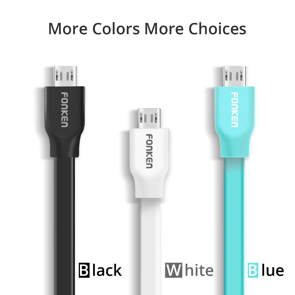 FONKEN Лапша USB кабель Micro зарядный 3A Макс быстрое зарядное устройство Шнур для банка