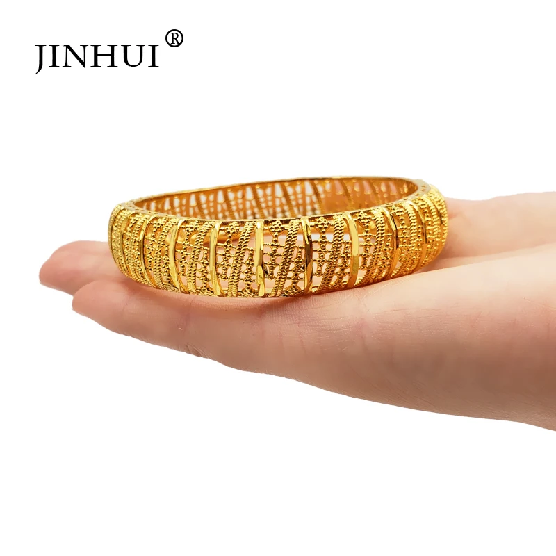 Новые модные золотые свадебные браслеты Jin Hui для женщин открытые невесты