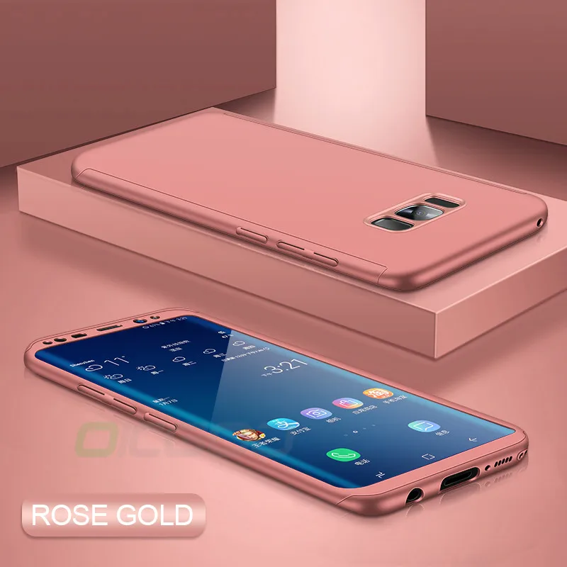Розовый OICGOO 360 полный защитный чехол для телефона для samsung Galaxy S10 S9 S8 Plus S7 Edge чехол для Galaxy Note 9 8 S10E S9 - Цвет: Розовый