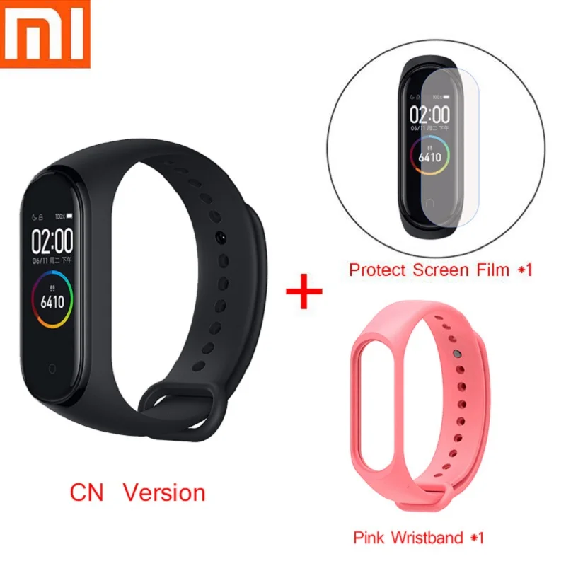 Глобальная версия Xiaomi mi Band 4 mi Band 3 мгновенное сообщение смарт-Браслет Водонепроницаемый OLED сенсорный экран для сердечного ритма фитнес-браслет - Цвет: mi band 4 cn set 5