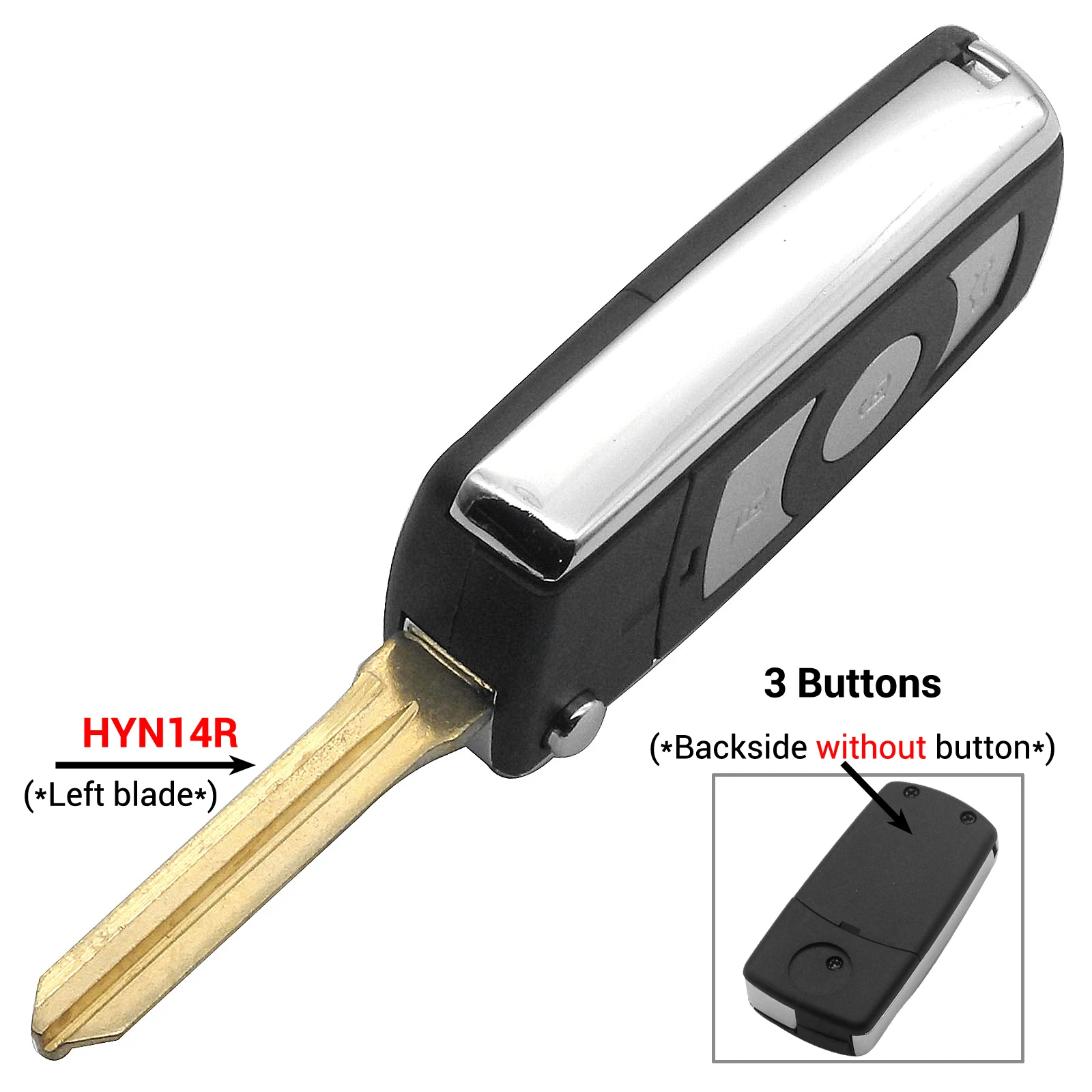 HYN14R 3Button Jinyuqin 3/4 Кнопка модифицированный флип-пульт дистанционного ключа автомобиля чехол для Kia hyundai Elantra Sonata Genesis Santa Fe Accent Coupe Tucson - Number of Buttons: HYN14R 3Button