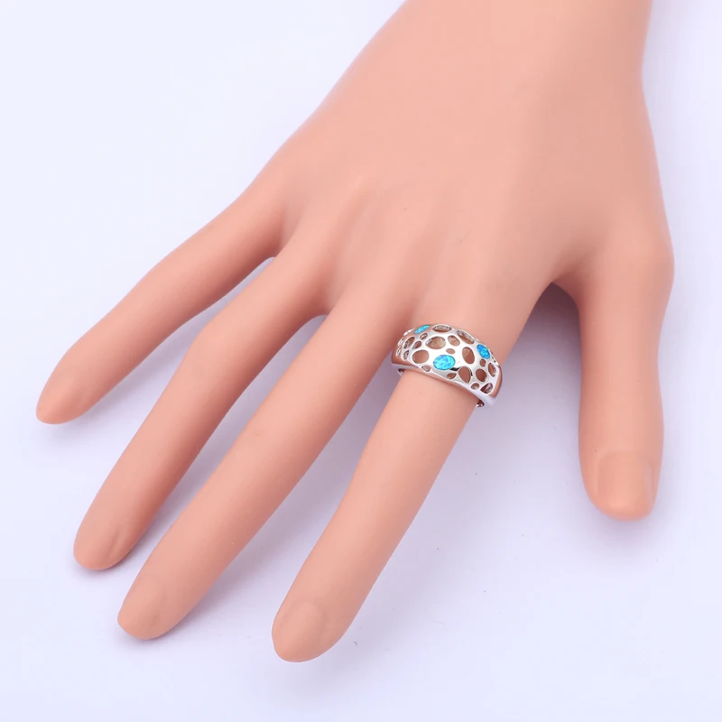 Cool style design Blue fire Opal Silver Stamped Rings fashion jewelry USA size #6.5 #6.75 #7.5 #7.75 OR452 hot selling|jewelry 925|jewelry