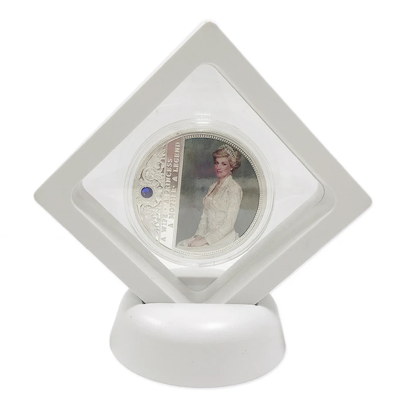 

10pcs/lot Fashion coin display stands ornament plastic display boxes for jewelry modern home decor coin holder for new year gift