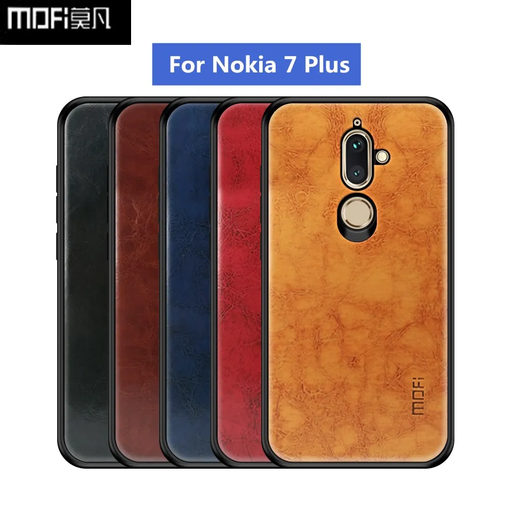 

Чехол MOFi из искусственной кожи + тпу + поликарбонат для Nokia 7 Plus, чехлы для телефонов с полной защитой, задняя крышка для Nokia 7 Plus, чехол