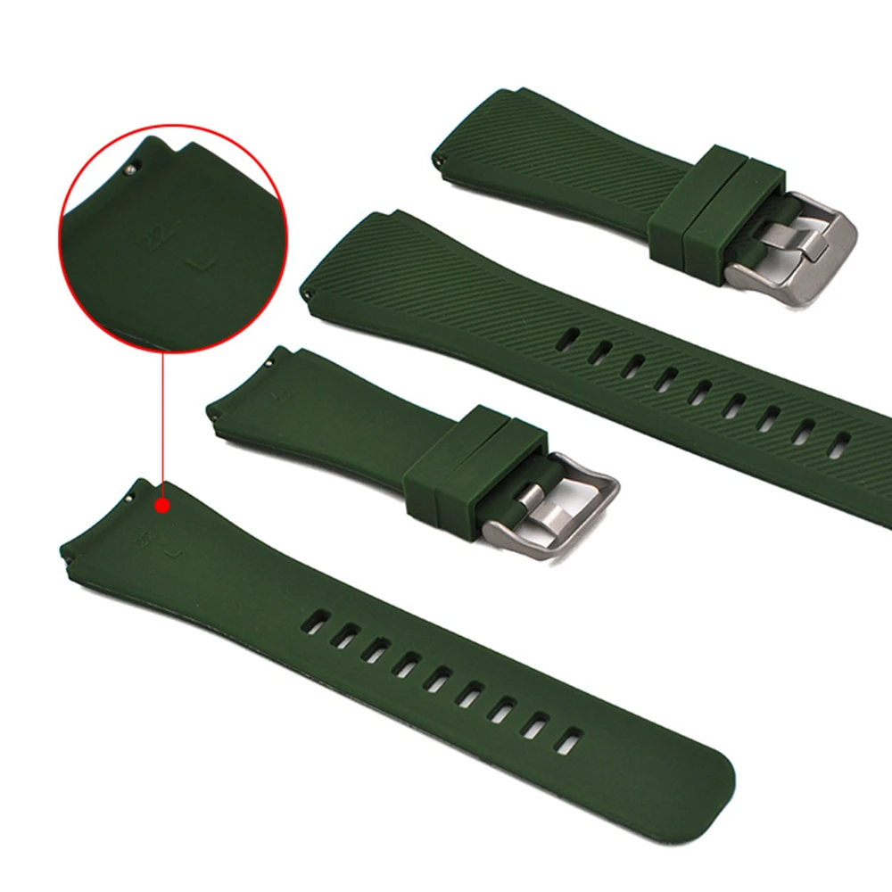 22 мм силиконовый ремешок для наручных часов Samsung Gear S3 2 Pebble Time 1 Ticwatch Смарт-часы