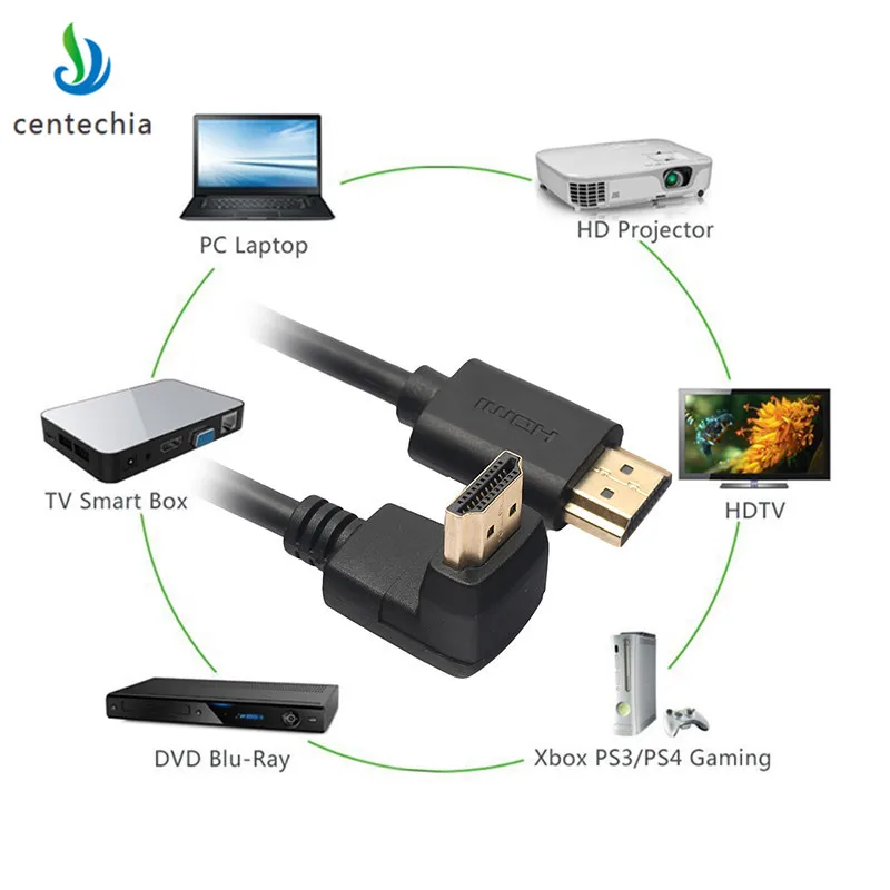 Кабель HDMI Centechia угол 270 градусов/90 градусов 1 м 8 2 3 5 1080P 3D для ТВ ПК