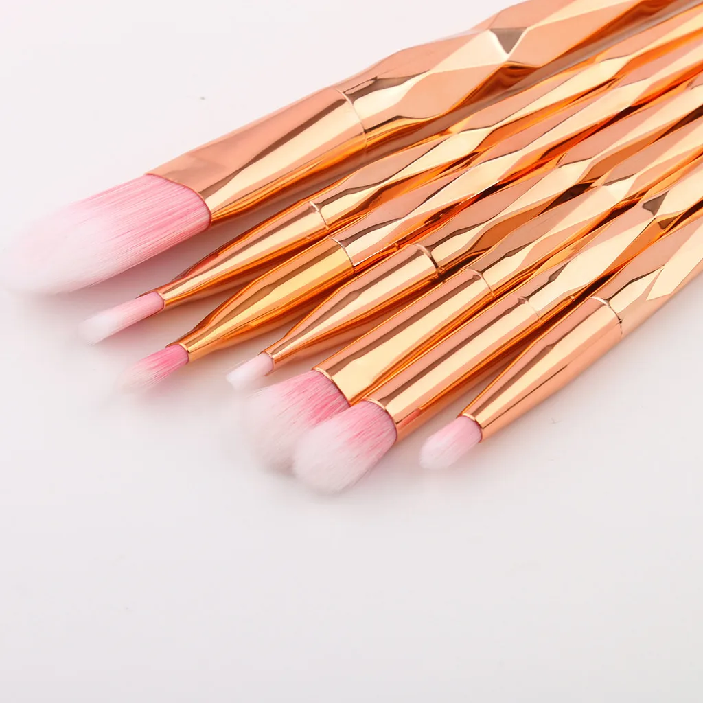7pcs rose gold makeup brushes professional plastic Foundation brush Eyebrow Eyeshadow Mak eup Brushes brochas maquillaje | Красота и