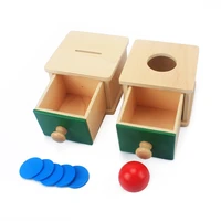 infant todders montessori kids toy baby wooden coin box piggy bank learning educational preschool training brinquedos juguets