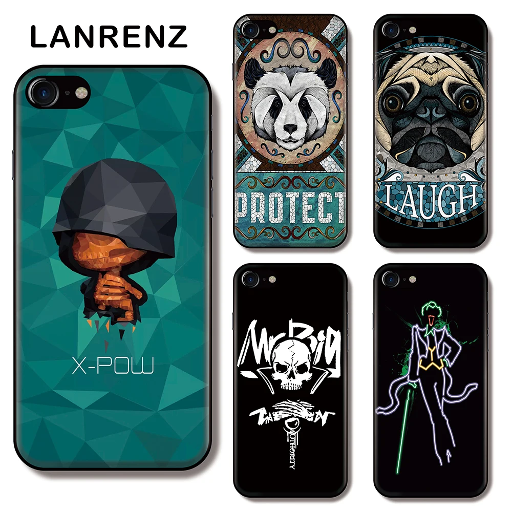 LANRENZ чехол для iphone 6 6s plus 7 улица панк Пинцет черный случаях ТПУ телефона крышка 8