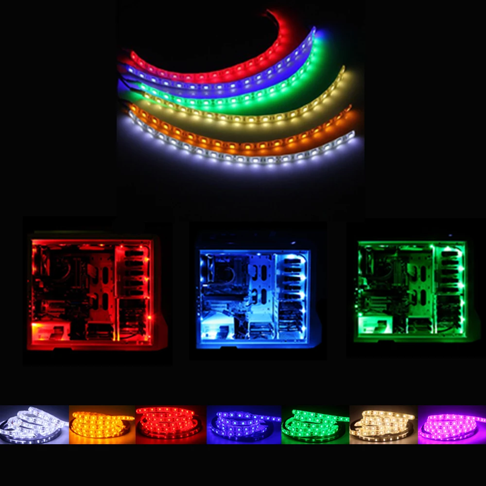 10 шт Gdstime цветные светодиодные фонари для ПК чехол 5050 SMD гибкая светодиодная лента