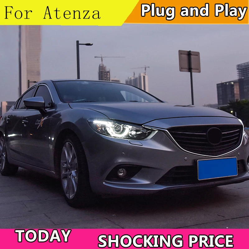 Doxa автомобильный Стайлинг для Mazda6 2014 2017 Atenza светодиодный ные фары Mazda 6 DRL Объектив