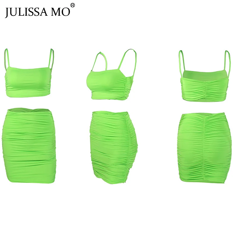 Женское плиссированное платье JULISSA MO из двух предметов с рюшами и тонкими