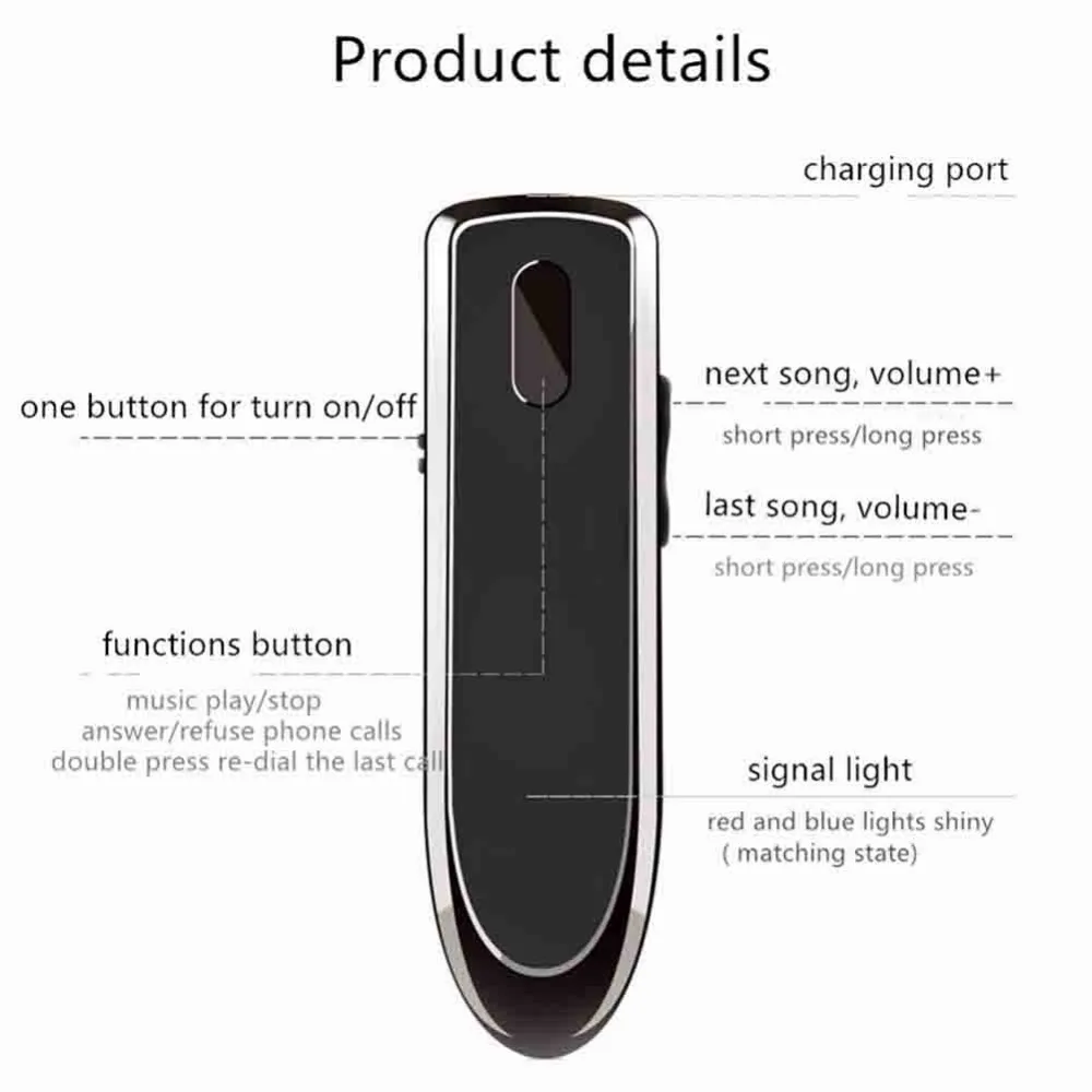 Беспроводные наушники Bluetooth стерео гарнитура свободные руки звонки с микрофоном