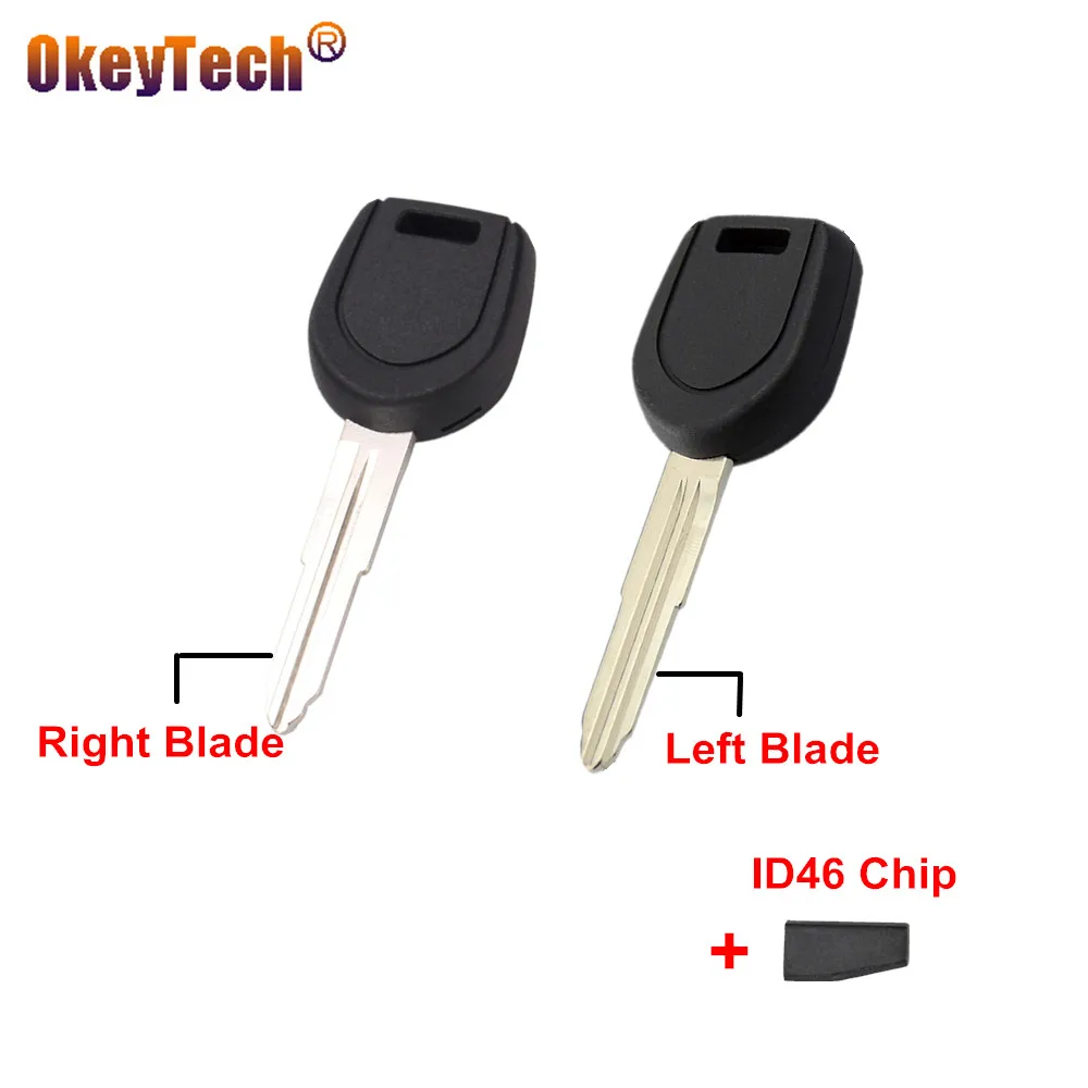 

OkeyTech Transponder Key Shell Case Fob Fit For MITSUBISHI Colt Lancer Mirage Remote Key Left/Right Blade ID46 PCF7936 Chip