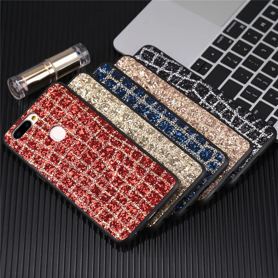 Клетчатый блестящий чехол с блестками для Huawei P20 Lite Case P10 Plus Pro mate 9 10 nova 3 honor