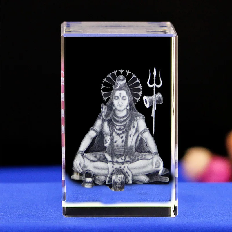 

Efficacious HOME family Talisman-India HINDU GOD Hinduism Shiva Figurine 3D Crystal statue --free shipping cost