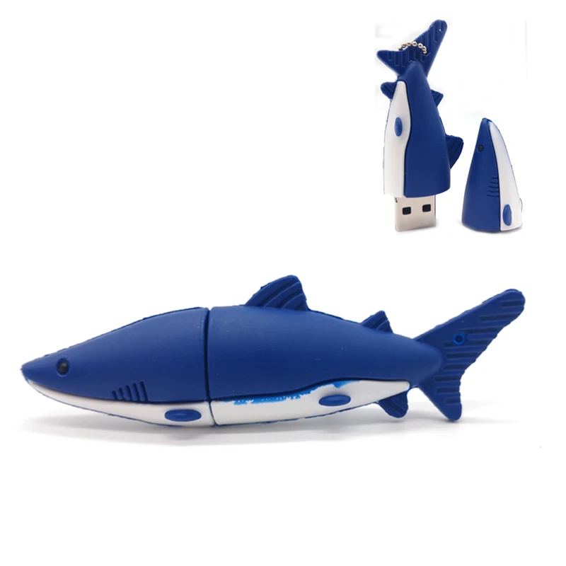 

Cartoon shark usb flash drive 64gb 32gb 16gb 8gb 4gb pen drive memory disk cute gift usb stick pendrive real capacity