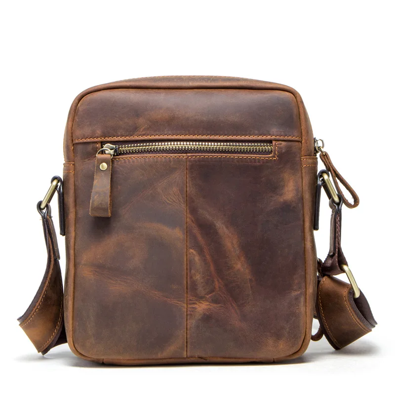 Men Bag Crazy Horse Leather Messenger Back Male Shoulder Fashion Crossbody Flap Business Travel Ipad Handbags father's day Gift