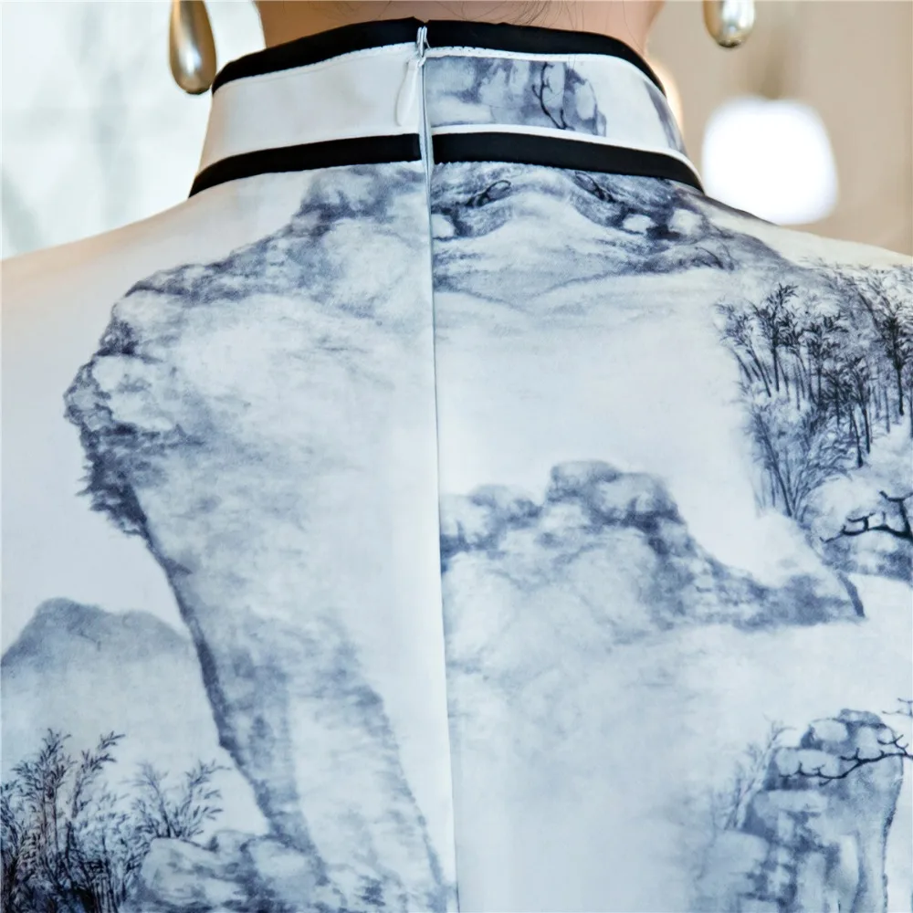 Шанхай история Традиционный китайский топ с коротким рукавом цветочный cheongsam Топ