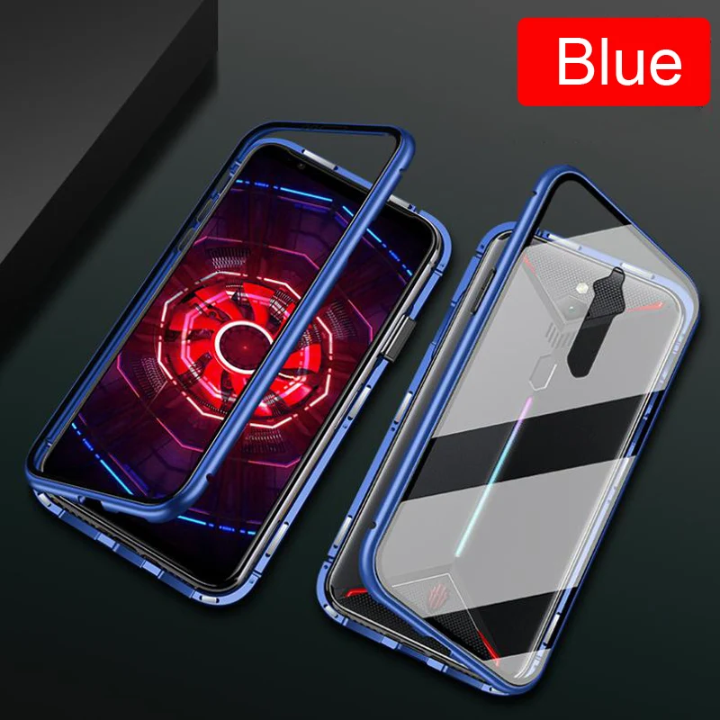 Роскошный Магнитный адсорбционный чехол для zte nubia Red Magic 3, металлическая рамка, прозрачное закаленное стекло для zte nubia Red Magic3 NX629J