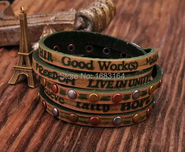 Винтажные кожаные мужские шарфы 5 шт. зеленого цвета наручный браслет