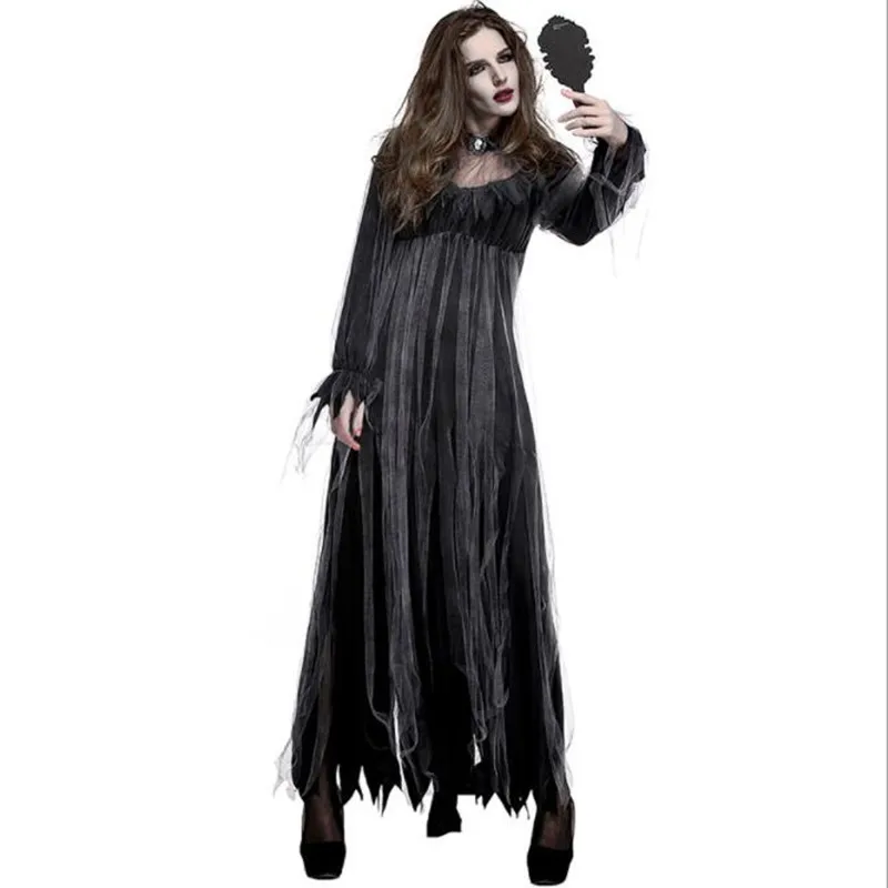 New Women Lady Scary Ghost Bride Adults Black Devil Zombie Cosplay Costumes Carnival Party Supplies Costume Halloween|Праздничные