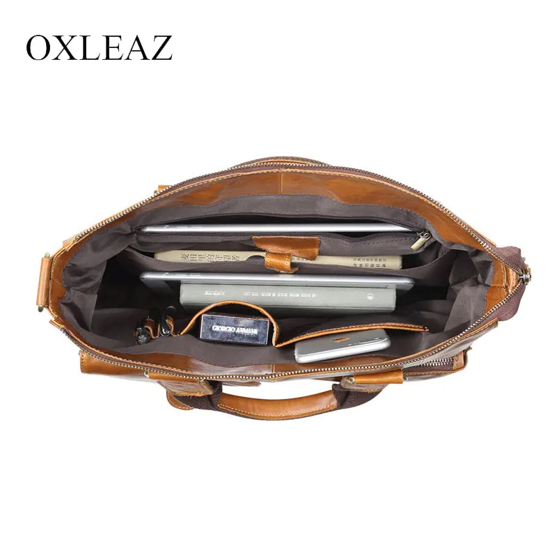 OXLEAZ 15 &quotсумка на плечо мужской портфель Ретро стиль натуральная кожа масло воск