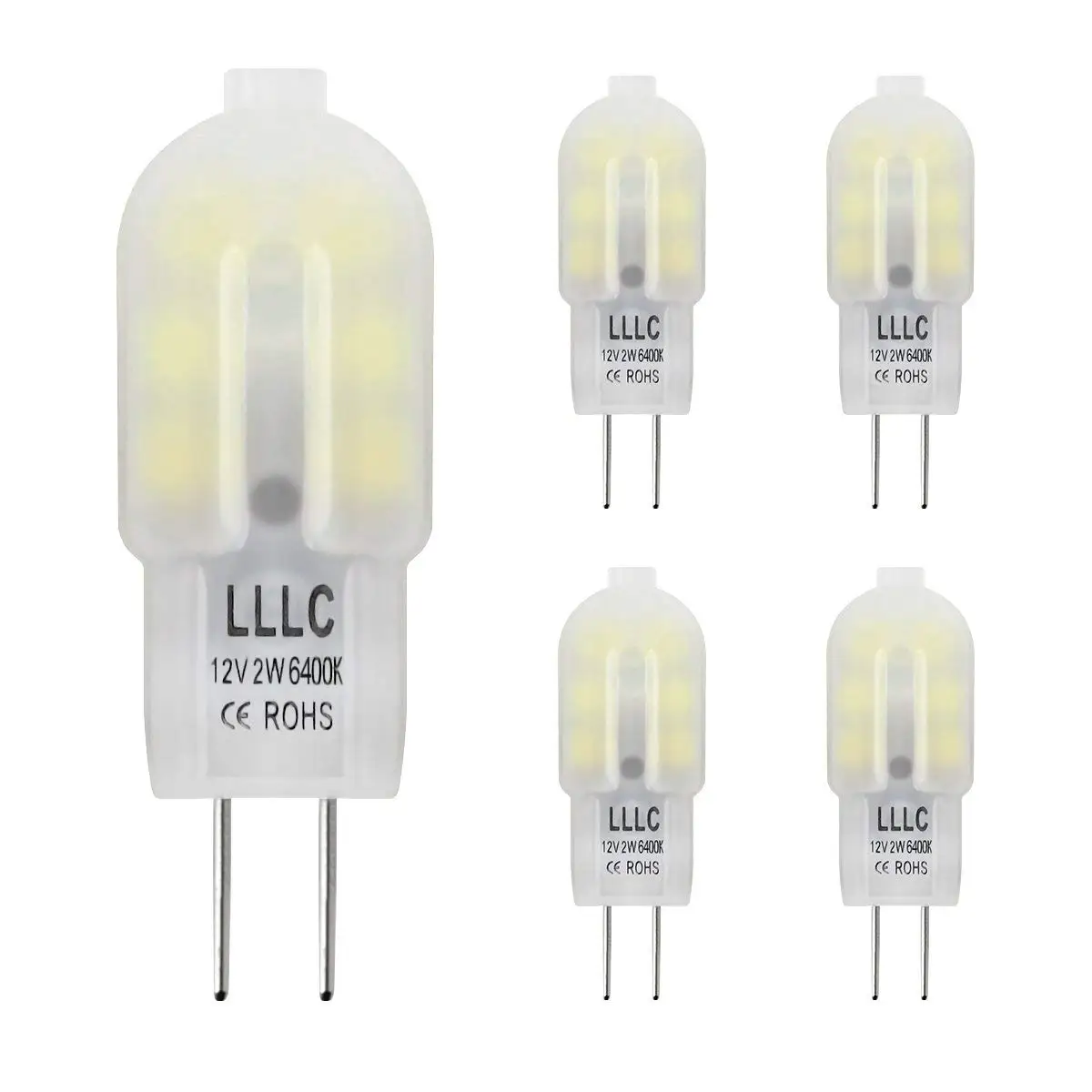 G4 светодиодный лампы 2 w 20 w Замена Галогенных капсулы 12 v/220 V с матовым покрытием теплый белый [Класс энергопотребления A++]-5 шт в упаковке - Испускаемый цвет: COLD WHITE 6400K