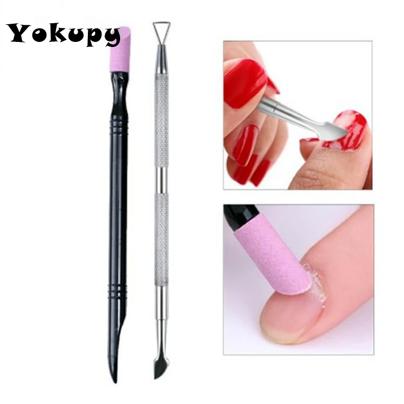 2 шт. набор для удаления кутикулы с двойным концом кварцевый толкатель триммер