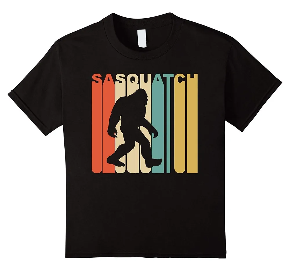 

2019 Brand Clothes Slim Fit Printing Fashion T-Shirt Men Clothing Retro 1970'S Style Sasquatch Silhouette Bigfoot T-Shirt