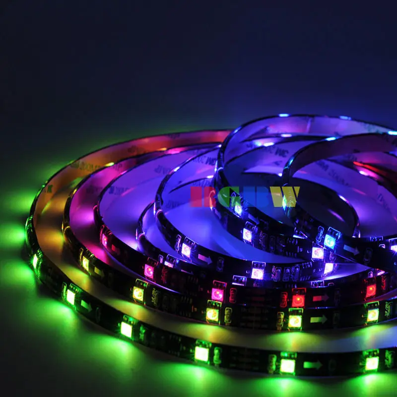 5 ~ 100 м DC12V WS2811 30 светодиодов/м 5050 RGB SMD 150 светодиодов черный белый цвет адресуемые