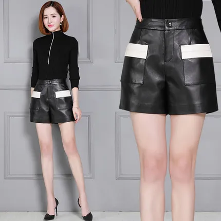 

2019 New Autumn and Winter Sheep Slim Wide Leg Shorts KS36
