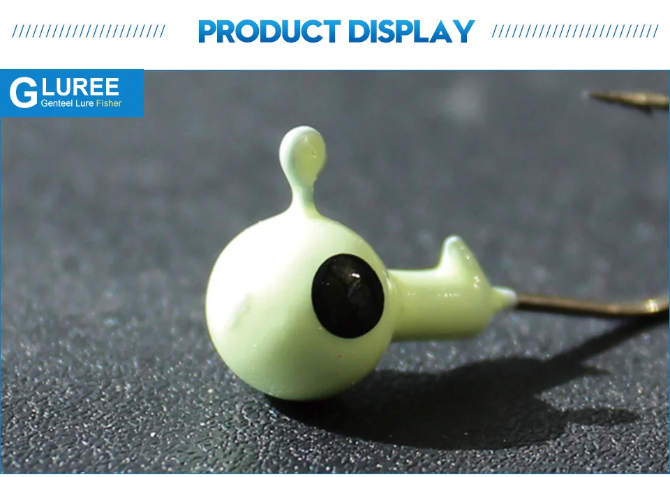 GLUREE крючки световой Lead Jig 5 шт./лот 1,75g 2,5g 3,5g 5g 7g 10g головка рыболовный крючок с зазубринами рыболовные снасти аксессуары