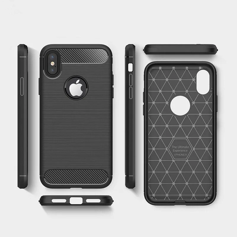 Для iPhone X XS чехол для MAX XR из углеродного волокна Матовый ТПУ телефона 7 8 Plus 6 6s 5 5S SE