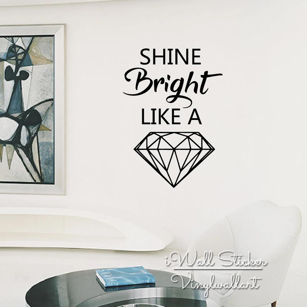 Алмазная цитата настенная наклейка блестящая яркая как алмазная Современная