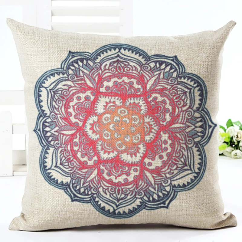 2016 цветные цветы в европейском стиле квадратный льняной с принтом декор для