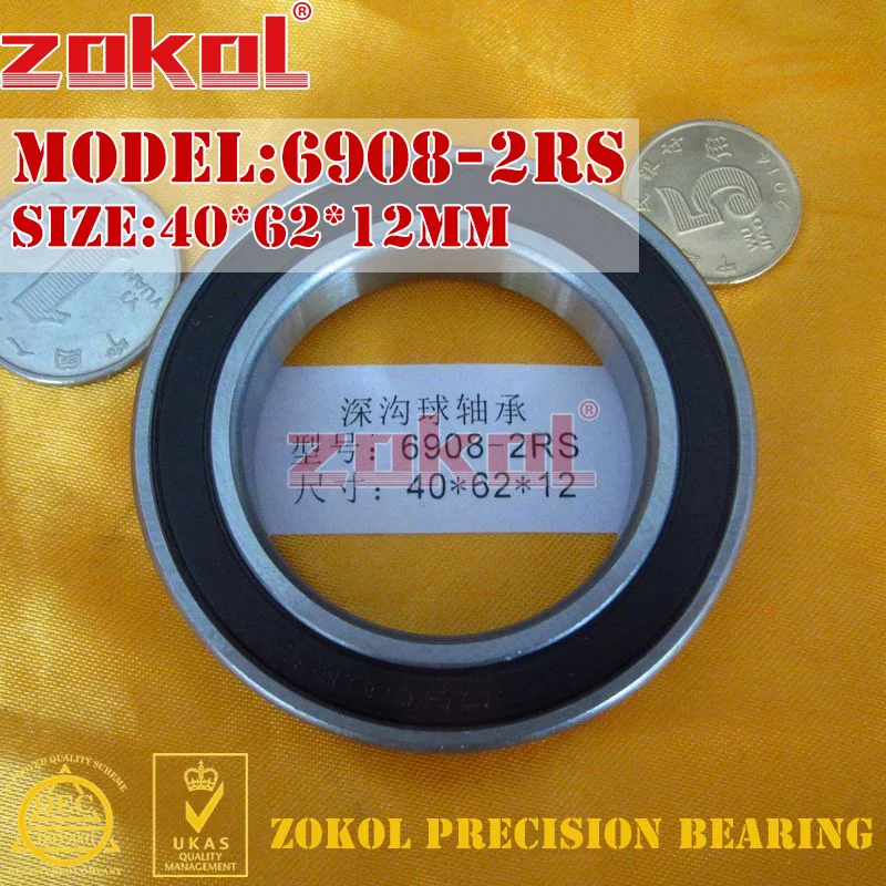 ZOKOL 6908 Z подшипник 6908 ZZ 6908-2RS 6908RS глубокий шаровой подшипник 40*62*12 мм