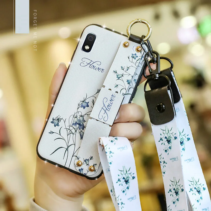 Для samsung Galaxy A10 A30 A50 M10 M20 A5 A7 A6 Plus A8 Звездный Блестящий Алмазный ремешок на запястье мягкий чехол подставка Coqu