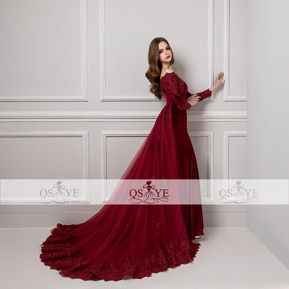 Бургундия Vestido de Festa кружевные вечерние платья 2018 бисером с аппликацией и вырезом