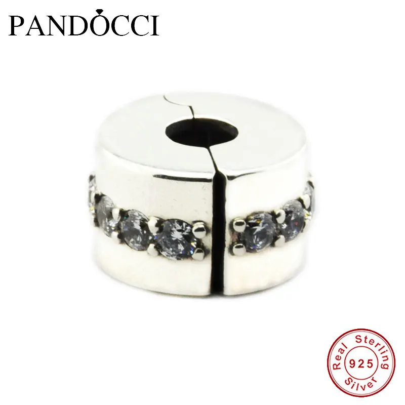 QANDOCCI подходит для оригинальных браслетов блестящие зажимы дорожек серебряные