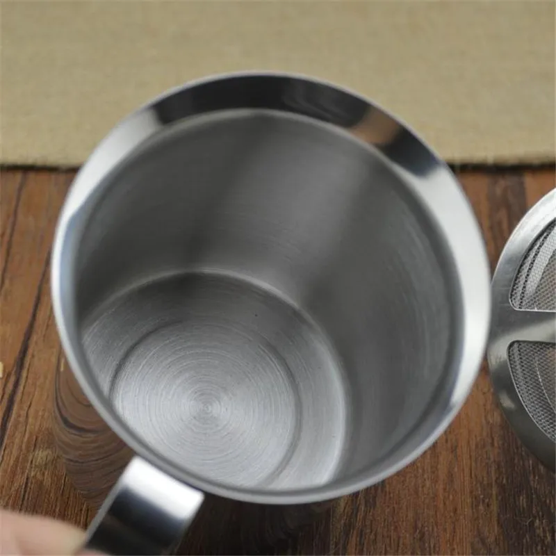 LSTACHi 400 мл doble malla de acero inoxible leche Frother Foamer Creamer (400 мл/13 5 унций) plata|Кухонные комбайны| |