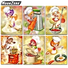 Алмазная живопись сделай сам шеф-повар девушка полностью квадратнаякруглая Алмазная Смола инкрустированная 5D Вышивка крестом подарочный набор для рукоделия домашний декор стоя190515