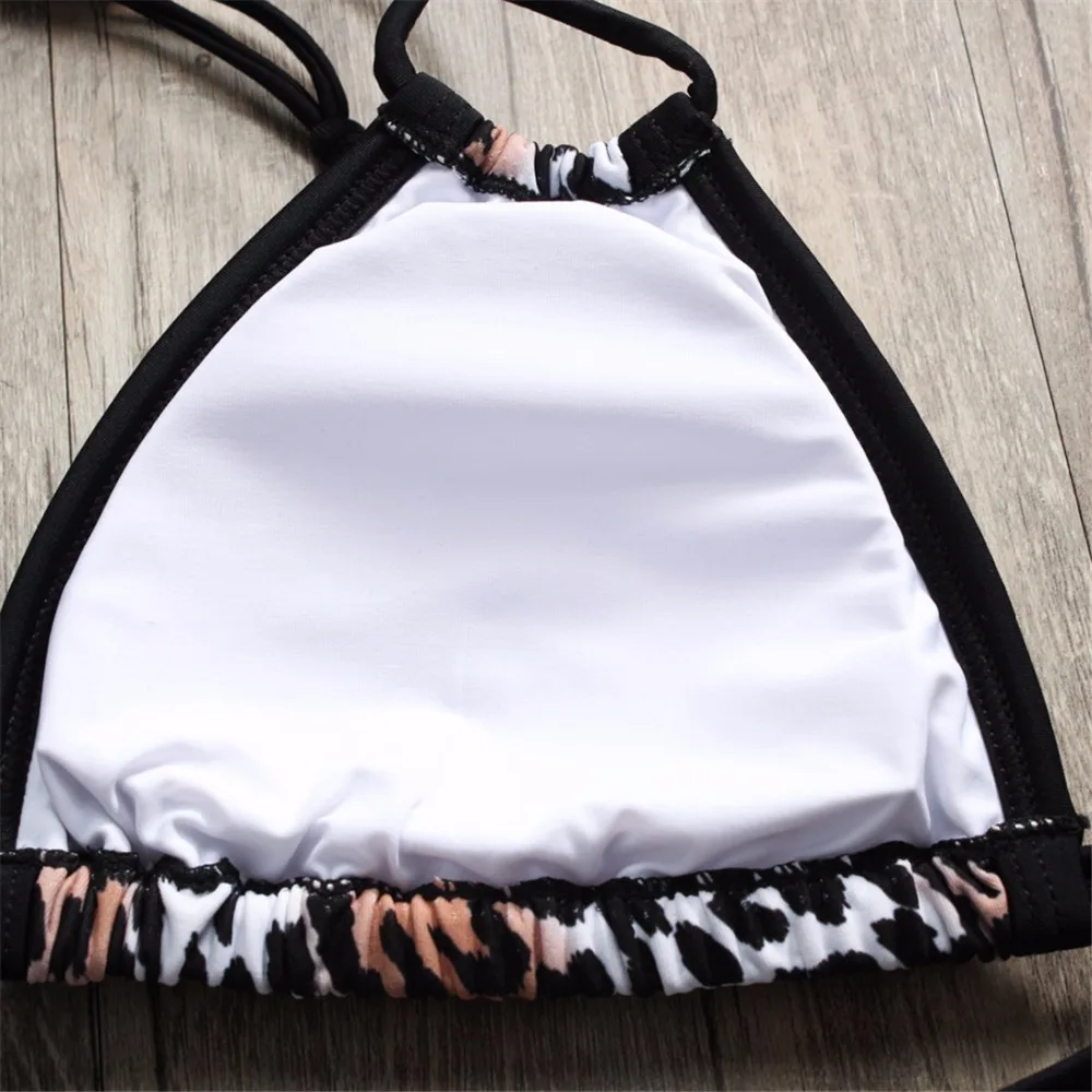 BANDEA maillot de bain Женский комплект бикини 2019 купальник с лямкой на шее принтом