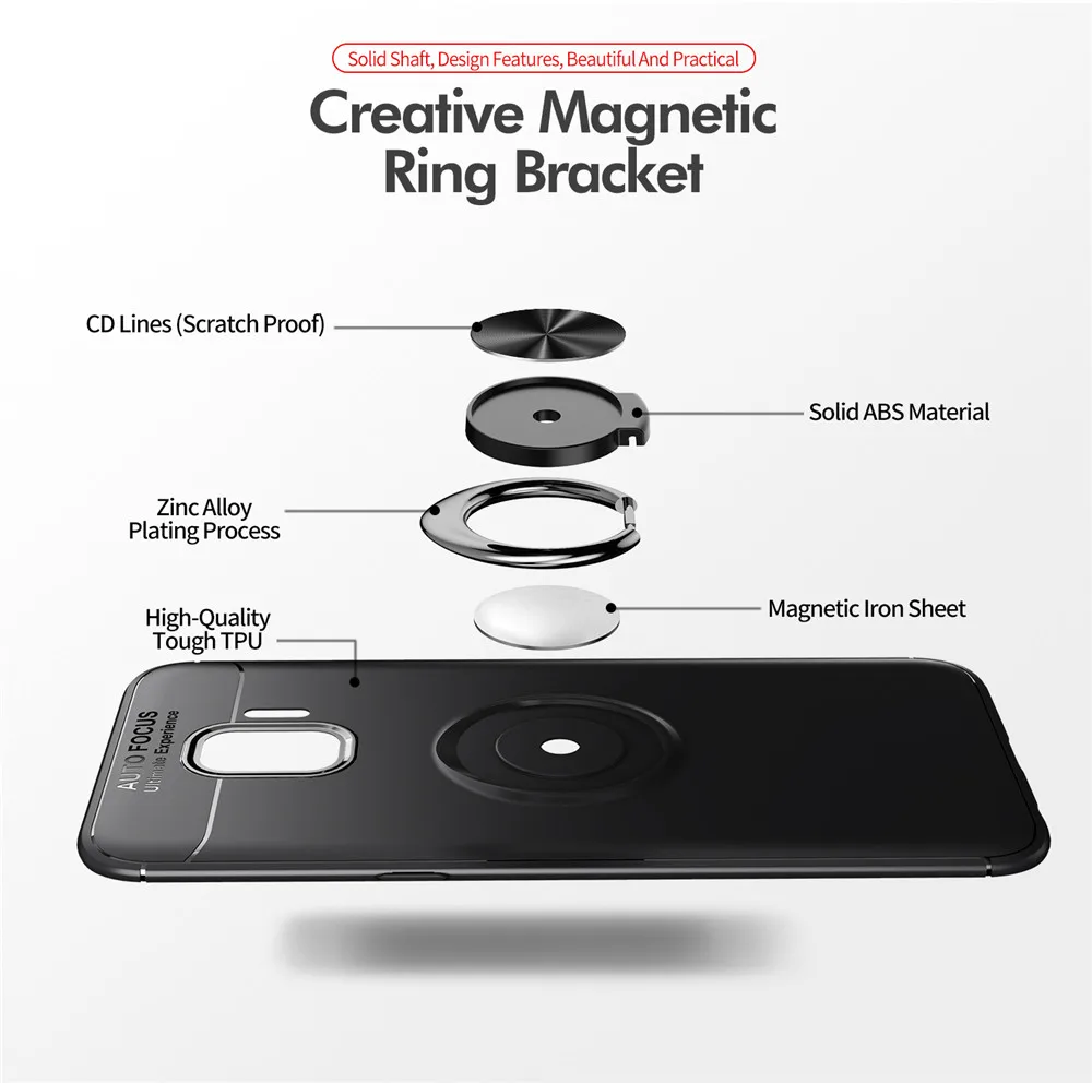 Чехол для samsung Galaxy J2 Core цветной металлический магнитный держатель кольца Мягкий