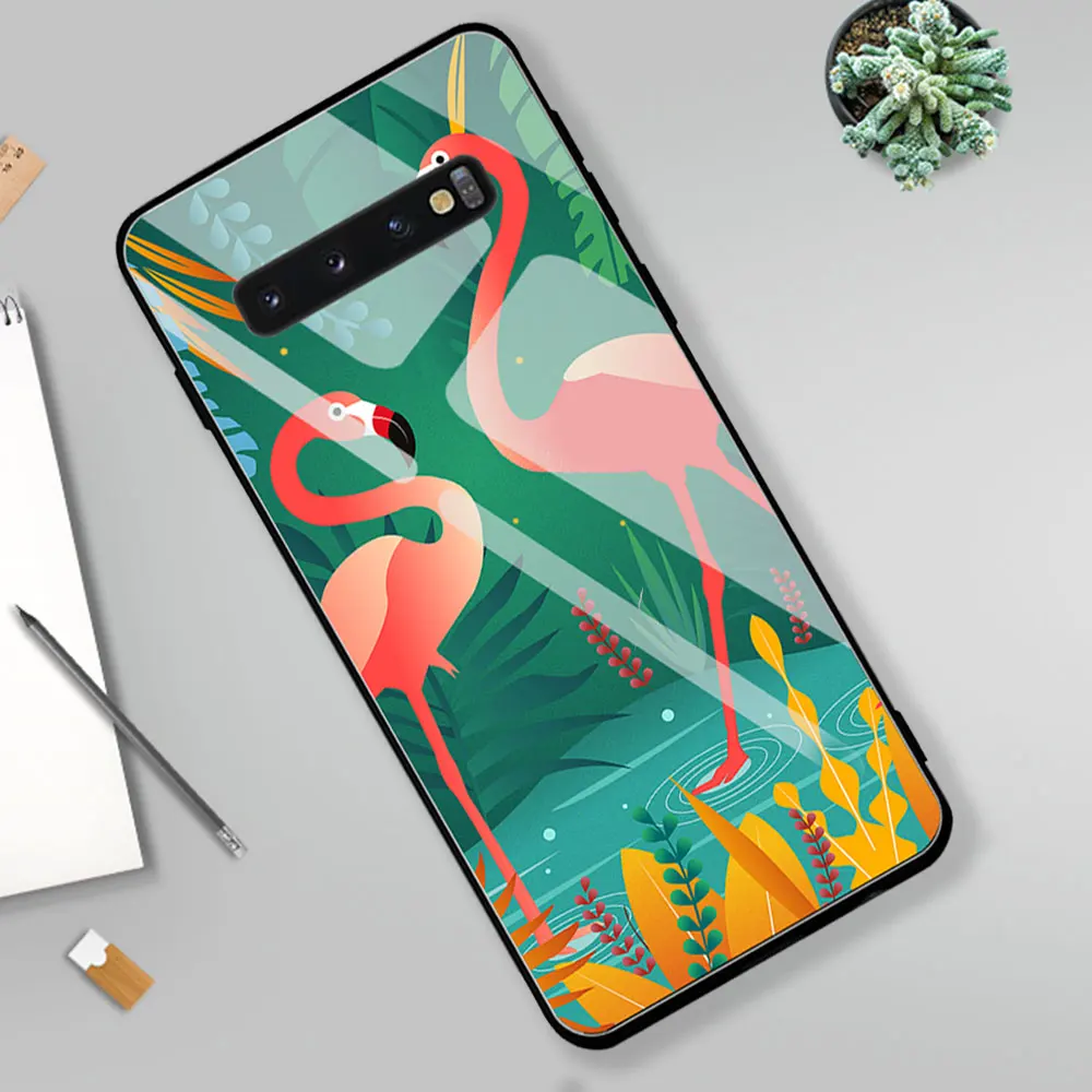 Чехол из закаленного стекла с единорогом для Samsung Note 9 чехол A50 A10 A30 S10 Plus S9