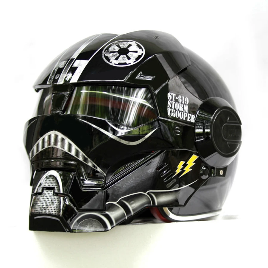 1 шт. черный Star Wars Железный человек полуоткрытый Уход за кожей лица ABS шлем Chopper Мотокросс мотоциклетный шлем