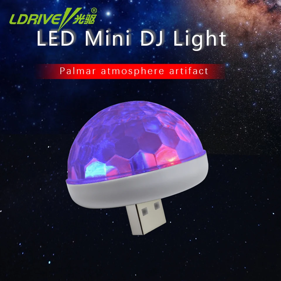 LDRIVE 1 шт. водить автомобиль USB атмосферный свет DJ RGB мини красочная музыкальная