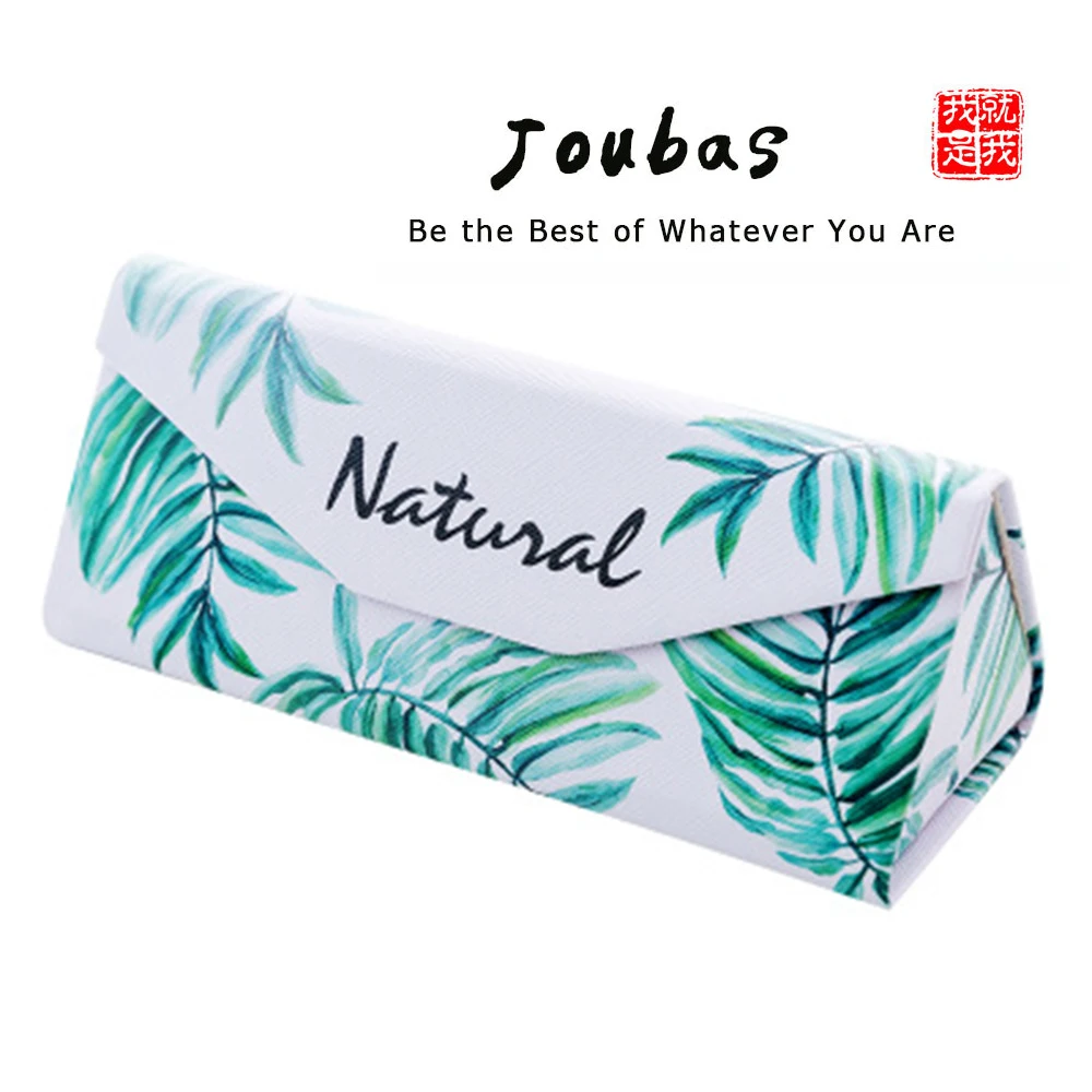 

JOUBAS Sunglasses Box Triangle Hard foldable Glasses Pouch PU Leater Waterproof Spectacle Cases for Eyeglasses Printed Bag 19001
